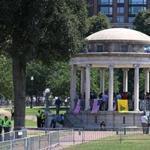 The Aug. 19 rally on Boston Common drew a small crowd.