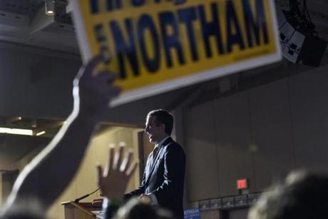 Virginia governor-elect Ralph Northam addresses supporters Tuesday at George Mason University in Fairfax, VA.
