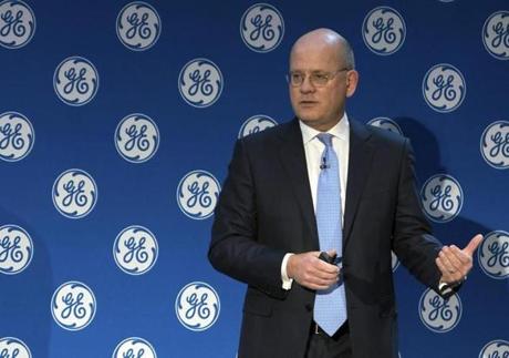 General Electric chief executive John Flannery addressed investors Monday at a meeting in New York.
