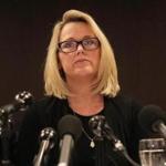 Heather Unruh at a press conference last week discussing Kevin Spacey?s alleged assault of her son on Nantucket in 2016.