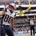 Patriots receiver Danny Amendola celebrated after scoring in the first half.