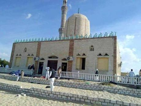 BEST QUALITY AVAILABLE Mandatory Credit: Photo by STR/EPA-EFE/REX/Shutterstock People walked outside a mosque that was attacked in the northern city of Arish, Sinai Peninsula, Egypt.

