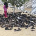 Discarded shoes of victims remain outside Al-Rawda Mosque in Bir al-Abd northern Sinai, Egypt. a day after attackers killed hundreds of worshippers, on Saturday, Nov. 25, 2017. Friday's assault was Egypt's deadliest attack by Islamic extremists in the country's modern history, a grim milestone in a long-running fight against an insurgency led by a local affiliate of the Islamic State group.(AP Photo)