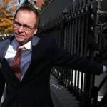 White House Budget Director Mick Mulvaney, President Donald Trump's pick for acting director of the Consumer Financial Protection Bureau, walked back to the White House from the CFPB building after he showed up for his first day of work on Monday.