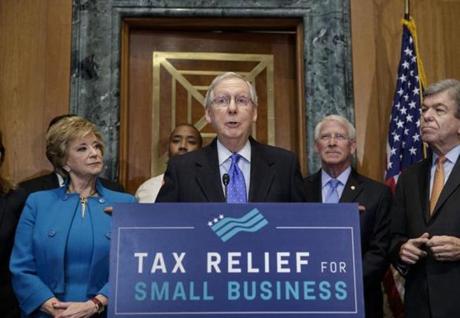Senate majority leader Mitch McConnell has been working with fellow Republicans to pass tax relief.
