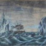 A close-up of part of the 1,275-foot painting panorama from the New Bedford Whaling Museum.