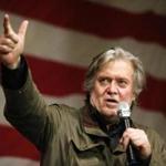 Steve Bannon spoke Tuesday in Fairhope, Ala., during a rally for US Senate candidate Roy Moore.