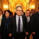 Senator Al Franken and his wife Franni Bryson arrived at the US Capitol Building Thursday before Franken announced his resignation from the Senate. 