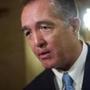 FILE - In this March 24, 2017, file photo, Rep. Trent Franks, R-Ariz. speaks with a reporter on Capitol Hill in Washington. Two Republican consultants say Arizona GOP Rep. Trent Franks is resigning from Congress. Neither of the GOP operatives advisers said they knew why the eight-term lawmaker was leaving. (AP Photo/Cliff Owen, File)