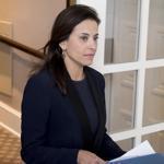 White House deputy national security adviser Dina Powell arrived in the Rose Garden at the White House in October. 