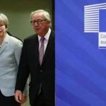 Mandatory Credit: Photo by OLIVIER HOSLET/EPA-EFE/REX/Shutterstock (9264713am) Theresa May and Jean-Claude Juncker EU commission Brexit Negociations, Brussels, Belgium - 08 Dec 2017 British Prime Minister Theresa May is welcomed by EU Commission President Jean-Claude Juncker (R) prior to a meeting on Brexit Negotiation in Brussels, Belgium, 08 December 2017. Reports state that Theresa May is in Brussels after talks on the issue of the Irish border where she will meet with European Commission President Jean-Claude Juncker and EU negotiator Michel Barnier.