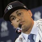 Slugger Giancarlo Stanton spoke to the media Monday after being introduced as the newest member of the Yankees. The Red Sox did pursue the reigning National League MVP, team executive Dave Dombrowski said.