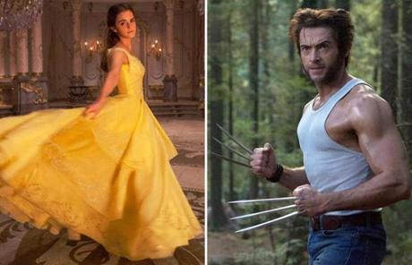 Emma Watson as Belle from Disney?s ?Beauty and the Beast? and Hugh Jackman as Wolverine in ?X-Men: The Last Stand.?
