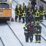 Firefighters helped injured passengers off of a Mattapan high-speed MBTA trolley after it crashed near Cedar Grove station. 