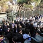 Students and police clashed Saturday during antigovernment protests in Tehran.