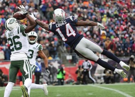 Patriots receiver Brandin Cooks had five catches and a touchdown, but he was wildly inconsistent, as usual.
