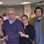 Judy and Steve Johanson (left) with their daughter Carly and son Luke at the Alzheimer's Association's office in Waltham in April 2016.