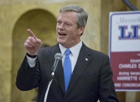 Sixty-six percent of voters have a favorable opinion of Governor Charlie Baker, according to a WBUR poll.
