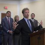 Senator Rand Paul answered questions for reporters Thursday. 
