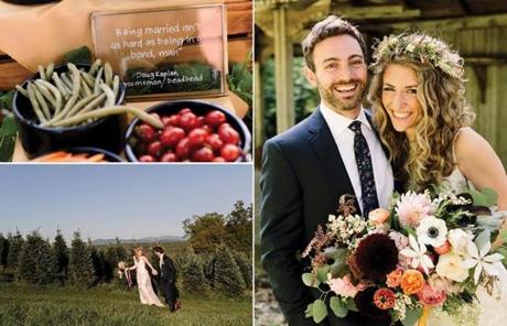 auren Chooljian, a radio reporter, and Matt Baer, an MBA student, got married in September on a Christmas tree farm in New Hampshire. They went to great lengths to make family and friends feel special. 
