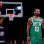 LOS ANGELES, CA - JANUARY 23: Kyrie Irving #11 of the Boston Celtics reacts when no foul is called on the Los Angeles Lakers during a 108-107 Laker win at Staples Center on January 23, 2018 in Los Angeles, California. (Photo by Harry How/Getty Images)