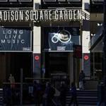 Mandatory Credit: Photo by JUSTIN LANE/EPA-EFE/REX/Shutterstock (9334686b) Promotional banners for the 60th Annual Grammy Awards hang over an entrance to Madison Square Garden in New York, New York, USA, 25 January 2018. The annual music awards show is being held in New York on Sunday, 28 January 2018. Grammy Awards preparations in New York, USA - 25 Jan 2018