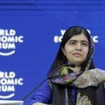Nobel laureate Malala Yousafzai attends the annual meeting of the World Economic Forum in Davos, Switzerland, Thursday, Jan. 25, 2018. (AP Photo/Markus Schreiber)