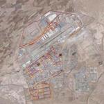 A portion of the Strava Labs heat map from Kandahar Airfield in Afghanistan, made by tracking activities.