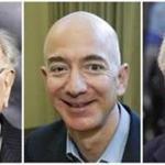 Warren Buffet (left), Amazon CEO Jeff Bezos (center) and JP Morgan Chase Chairman and CEO Jamie Dimon. 