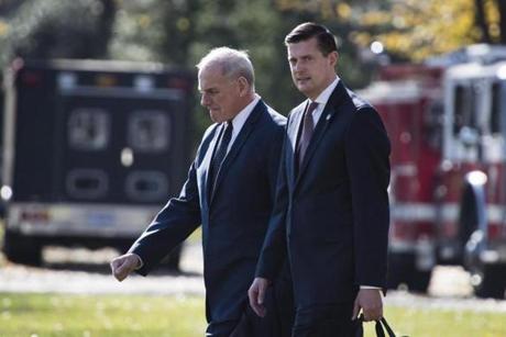 Rob Porter (right) and White House chief of staff John Kelly.
