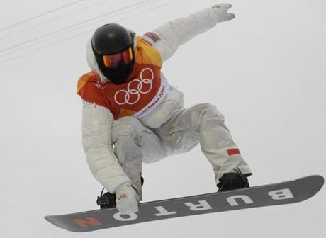 Shaun White took to the air during the men's halfpipe finals.
