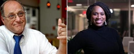 US Congressman Mike Capuano (left) faces a primary challenge for the first time in a long time. His opponent is City Councilor Ayanna Pressley (right). 
