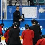 PYEONGCHANG-GUN, SOUTH KOREA - FEBRUARY 09: Head coach Marco Sturm of the Men's German Ice Hockey Team conducts practice ahead of the PyeongChang 2018 Winter Olympic Games at the Gangneum Hockey Centre on February 9, 2018 in Pyeongchang-gun, South Korea. (Photo by Bruce Bennett/Getty Images)
