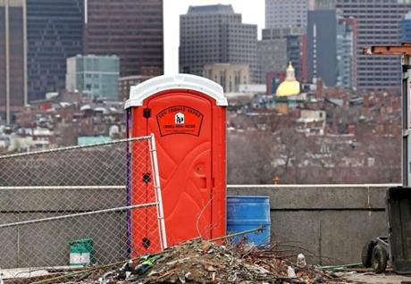 CAMBRIDGE, MA - 2/26/2018: A skyline view from Cambriidge. Porta-potty industry insbooming and companies are jostling for new business (David L Ryan/Globe Staff ) SECTION: METRO TOPIC 28portapottywars
