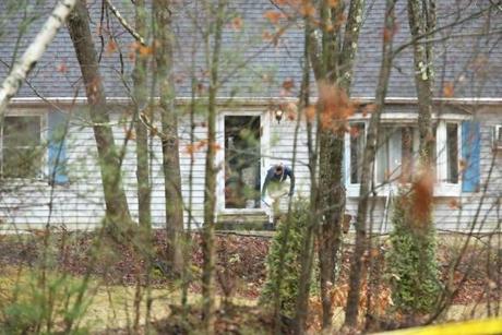 State Police investigated a crime scene inside a home on Old Warren Road in West Brookfield on Friday.
