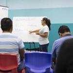 Camila Gomez, 27, from Colombia taught one of the advanced English classes at The Libre Institute in Orlando this month.