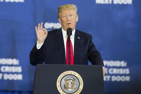 President Trump spoke Monday in Manchester, N.H.
