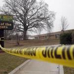 Crime scene tape is used around Great Mills High School, the scene of a shootin, Tuesday in Great Mills, M.D.