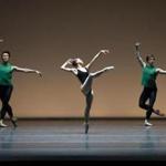 From left: Boston Ballet dancers John Lam, Misa Kuranaga, and Isaac Akiba in William Forsythe?s ?Pas/Parts 2018.?