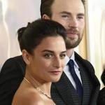 Jenny Slate and Chris Evans at the premiere of 