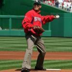 President Barack Obama threw out the opening pitch before the game between the Philadelphia Phillies and the Washington Nationals on Opening Day at Nationals Park on April 5, 2010 in Washington, D.C. 