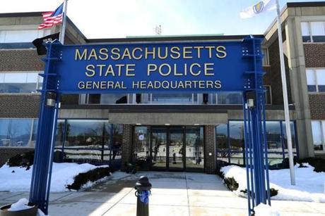 Framingham- 03/20/18- Massachusetts State Police Colonel Kerry Gilpin addressed the media at the State Police Headquarters concerning an investigation into State Police overtime. Photo by John Tlumacki/Globe staff (metro)
