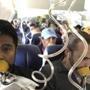Passengers wore oxygen masks after a jet engine blew out on a Southwest jet on Tuesday.