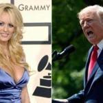 Stormy Daniels (left) and President Trump.