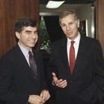 Massachusetts Governor Michael Dukakis and California Governor Deukmejian spoke in 1987.