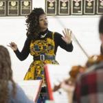 Rachel Jayson  directs an orchestra class at Lexington High School. 