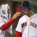 Xander Bogaerts (right) belted a three-run home run in the sixth inning.