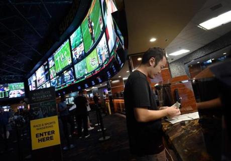 A customer made a bet at the Race and Sports SuperBook at the Westgate Las Vegas Resort and Casino.
