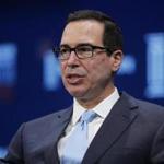 FILE - In this April 30, 2018, file photo, Treasury Secretary Steven Mnuchin speaks during a discussion at the Milken Institute Global Conference, in Beverly Hills, Calif. Mnuchin said Sunday, May 20, that the United States and China are stepping back from a possible trade trade war between the world?s two biggest economies after two days of talks that he said had produced ?meaningful progress.? (AP Photo/Jae C. Hong, File)