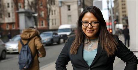 (modest file size, do nut use too big in print) Suffolk University Law School student Leila Fajardo-Giles, who helped a young woman obtain asylum status in the US. Photo/Suffolk University (from school's website, have permission to use) Story/Laura Crimaldi
